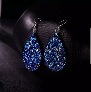 Pretty New Handmade Blue Sparkle Drop Earrings♡